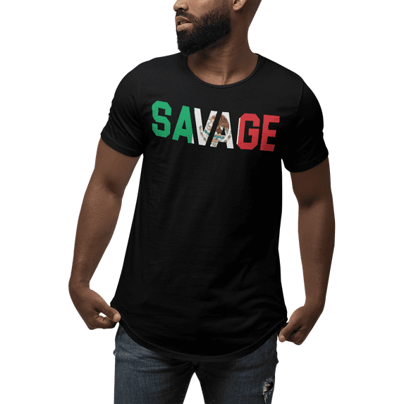 ShirtBANC Mens Savage Graphic Dropcut Shirt Hip Hop Culture Hipster Tee, XS-3XL