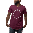 thumbnail image 1 of ShirtBANC Mens Stars Circle Dropcut Shirt Patriotic Style Comfortable Tee, 1 of 5