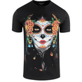 thumbnail image 1 of ShirtBANC Mens Sugar Skull Shirt Rockabilly Day of the Dead Culture Design Tee, 1 of 5
