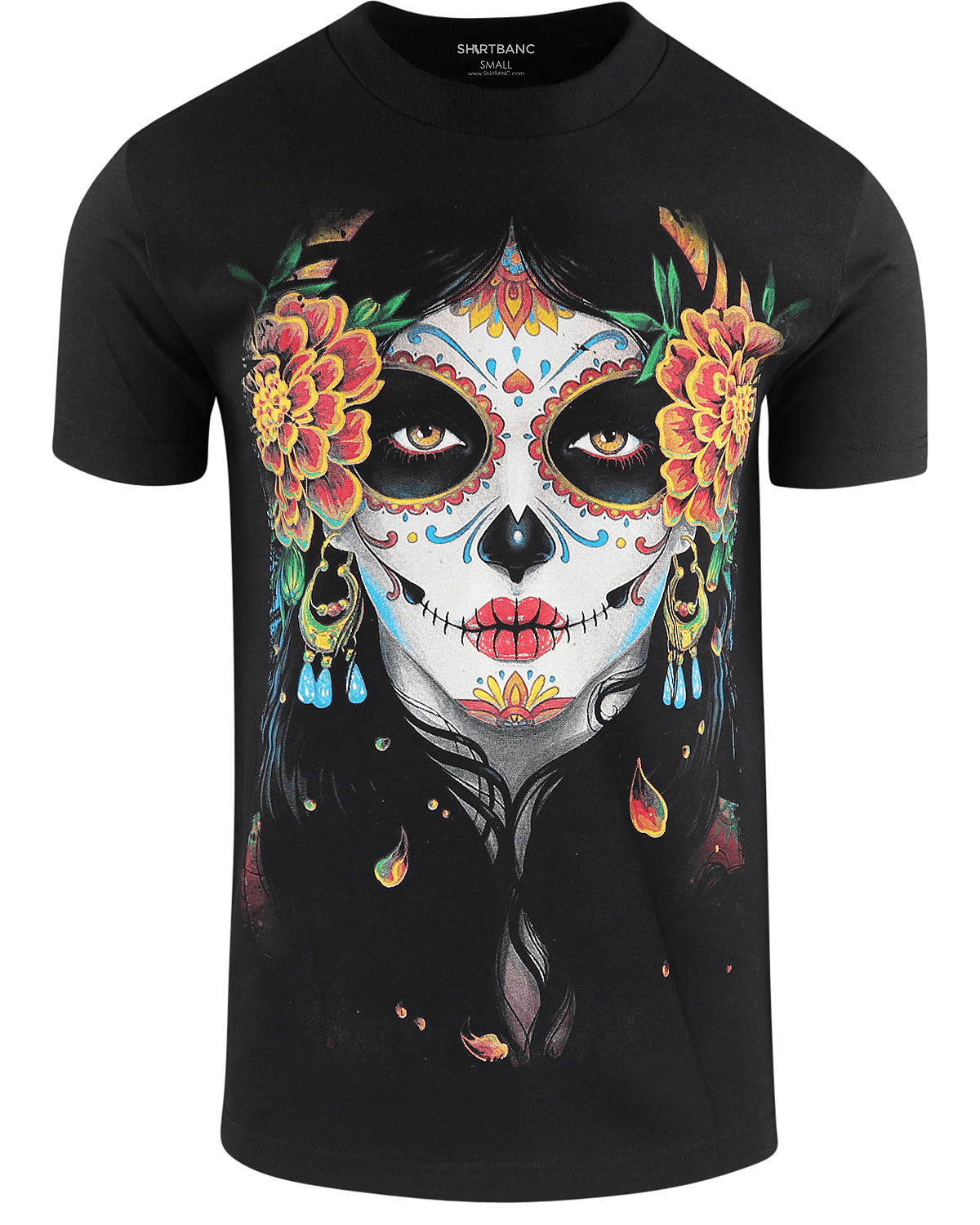 ShirtBANC Mens Sugar Skull Shirts Rockabilly Day of the Dead Tees Cinco ...