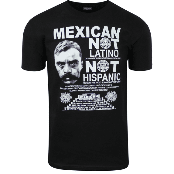 ShirtBANC Mexican Not Latino Mens Culture Identity Shirt Emiliano Zapata Rebel