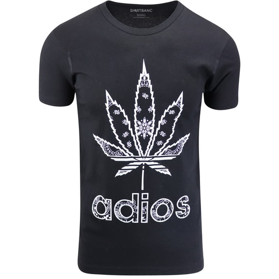 ShirtBANC Original Adios Mens Weed Shirt Paisley Marijuana Leaf
