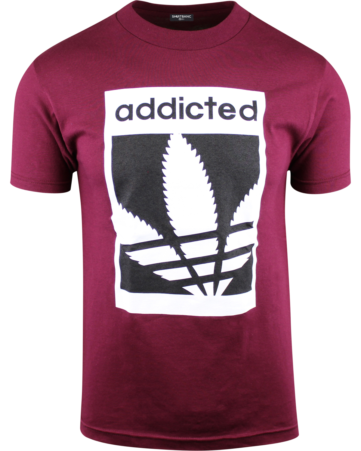 ShirtBANC Original Mens Marijuana Enthusiast Weed Shirts (Addicted Burgundy, S)