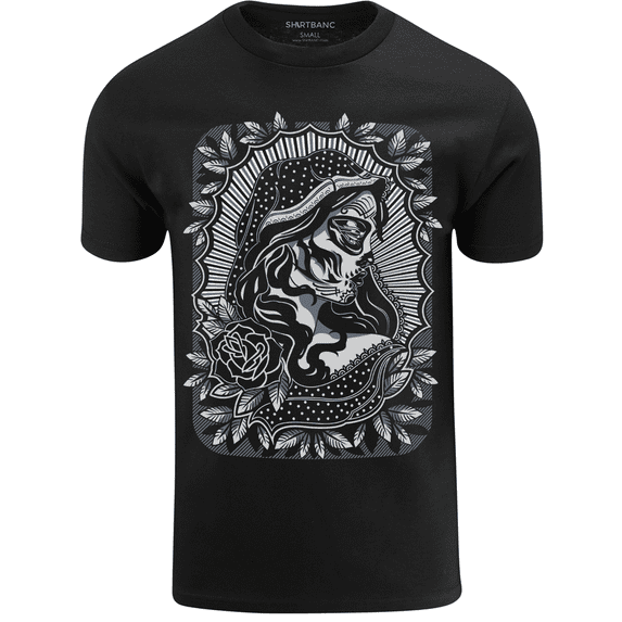ShirtBANC Pachuca Mens Day Of The Dead Shirt Sugar Skull Style Sweet Design Tee