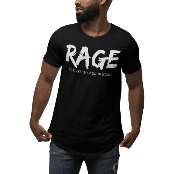 ShirtBANC Rage Against That Good Night Mens Dropcut Party Shirt Bold Design Tee