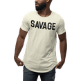 thumbnail image 1 of ShirtBANC SAVAGE Mens Dropcut Shirt Savagely Motivated Bold Attitude Design Tee, 1 of 5