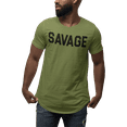 thumbnail image 1 of ShirtBANC SAVAGE Mens Dropcut Shirt Savagely Motivated Bold Attitude Design Tee, 1 of 5