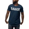 thumbnail image 1 of ShirtBANC SAVAGE Mens Dropcut Shirt Savagely Motivated Bold Attitude Design Tee, 1 of 5