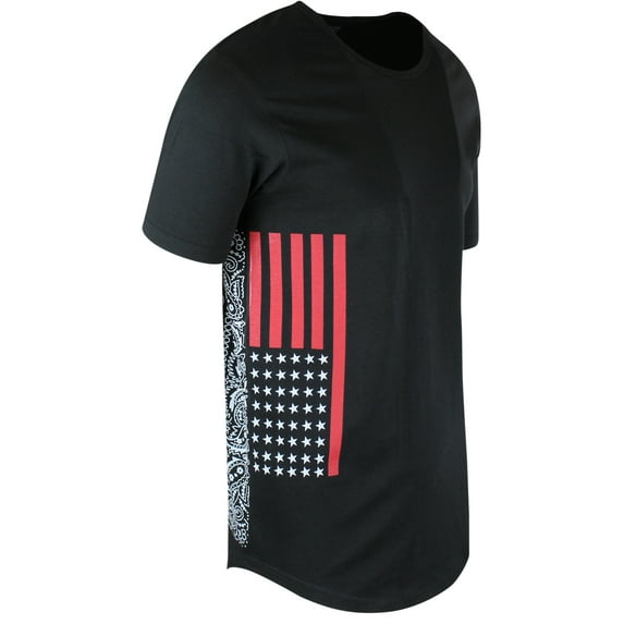 ShirtBANC USA Flag Drop Tail Shirt Paisley Side Print Its Just Different