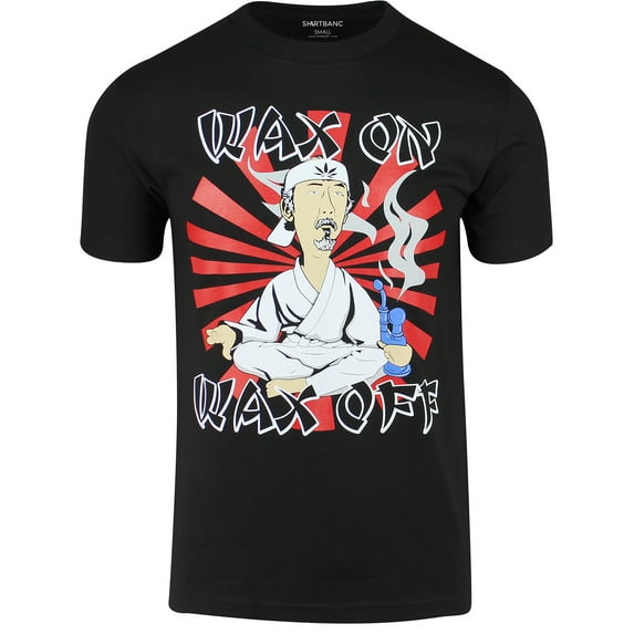 ShirtBANC Wax on Wax Off Mens Shirts Funny Weed Tee (Black, 3XL)