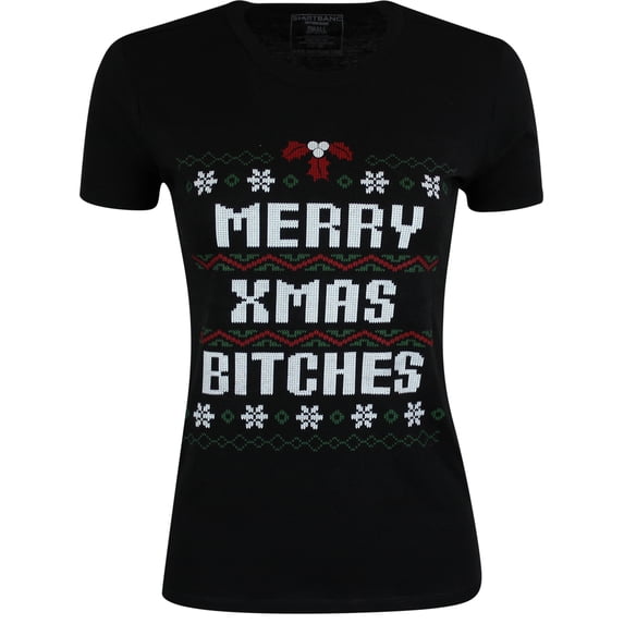 ShirtBANC Womens Merry Christmas B's Shirt Ugly Christmas Sweater Shirt, S-3XL