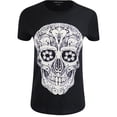 thumbnail image 1 of ShirtBANC Womens Primal Skull Shirt Day of the Dead Tees Rockabilly, 1 of 2