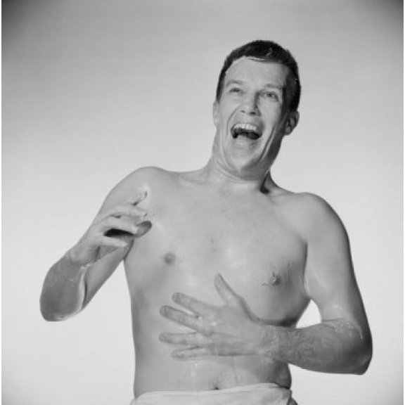 Shirtless man screaming Canvas Art - (24 x 36)