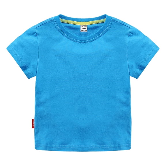 Shirts Boys and Girls Organic Cotton Soft Multi Pack Short Sleeve Cerw Neck Basic Toddlers and Kids 4Th Of July Shirts,Size 6 Years-7 Years