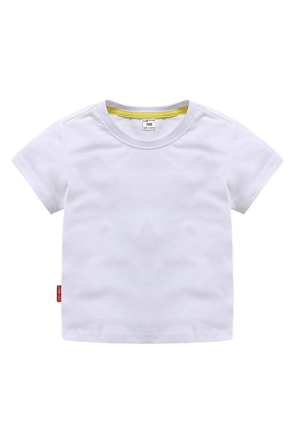 Shirts Boys and Girls Organic Cotton Soft Multi Pack Short Sleeve Cerw Neck Basic Toddlers and Kids White T Shirts,Size 9 Months-12 Months