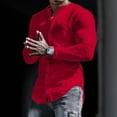 thumbnail image 1 of Mrzhqd Shirts For Men Male Autumn And Winter Cotton Single Long Sleeved Solid Color Collarless Outdoor Shirt, 1 of 5