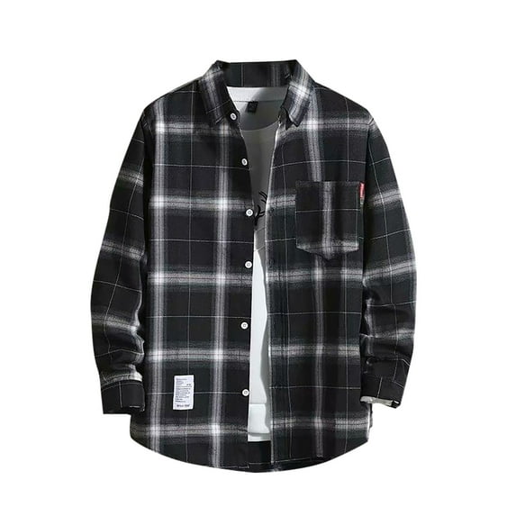 Shirts For Men Western Cowboy Pearl Snap Shirts for Men Long Sleeve Vintage Buttons Down Plaid Shirt