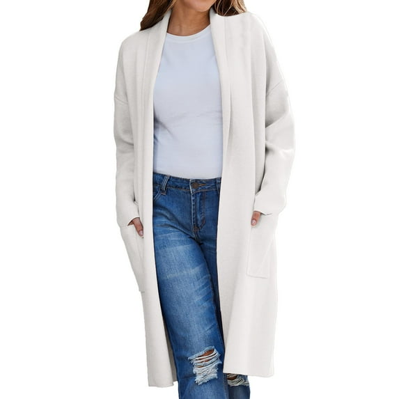 Shirts For Women Autumn And Winter Solid Color Fashionable Thin Lapel Long Woolen Coat Casual Cardigan Womens Tops