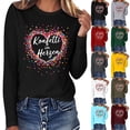 thumbnail image 1 of Shirts For Women Carnival Graphic Print Long Sleeve Crewneck Casual T Shirt Top Fashion Trendy Clothes, 1 of 4