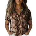 thumbnail image 1 of Shirts For Women Cotton Shirt Printed Fashion Down Shirts Casual Tops Short Sleeve Blouse Long Sleeve Shirts For Women, 1 of 4