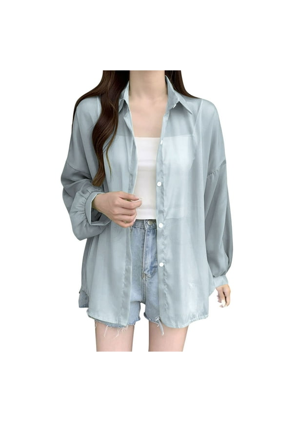 Shirts For Women Designer Sun Chiffon Blouse Women Lightweight Sunscreen Shirt Long Sleeve Block Womens Tops