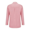 thumbnail image 1 of Shirts For Women Fashion Casual Spring Summer Cotton Linen Lapel Tie Pocket Long Sleeve Shirt Long Sleeve Shirts For Women, 1 of 6