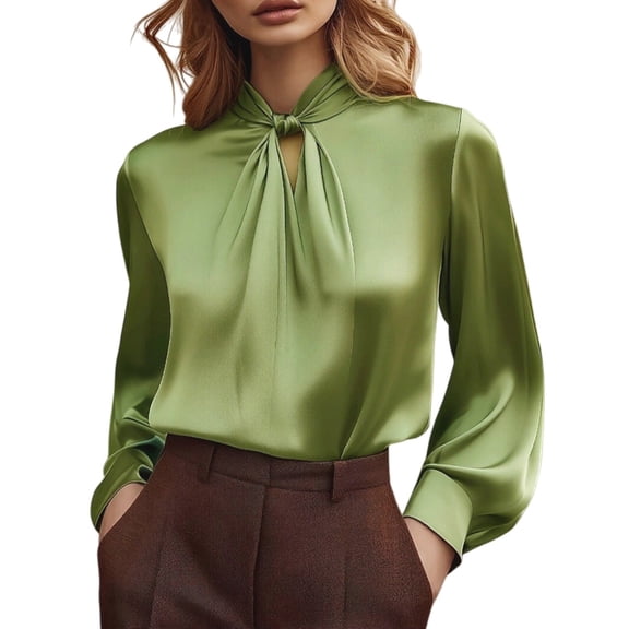 Shirts For Women Satin Blouses For Button Down Shirts Long Sleeve Tops Womens Tops