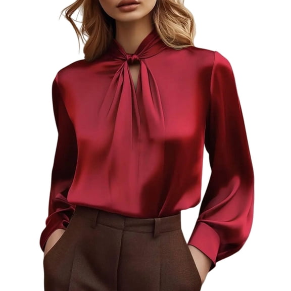 Shirts For Women Satin Blouses For Button Down Shirts Long Sleeve Tops Womens Tops