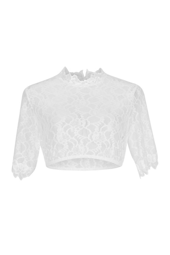 Shirts For Women Sevevn Women Stand-Up Collar Blouse Dirndl Blouse Lace Blouse For Oktoberfest