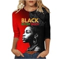 thumbnail image 1 of Shirts For Women Tees Tops Black Month African Celebration Blouse Tshirt 3/4 Sleeve Crewneck Trendy Outfits, 1 of 5