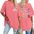 thumbnail image 1 of Shirts For Women Tees Tops Oversized Back Print Short Sleeve Crewneck Trendy Outfits Watermelon Red XL, 1 of 6