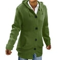 thumbnail image 1 of Shirts For Women Women Casual Warm Loose Button Hoodie Knitting Jumper Long Blouse Sweater Green Summer Shirts Tops XXXXXL, 1 of 2