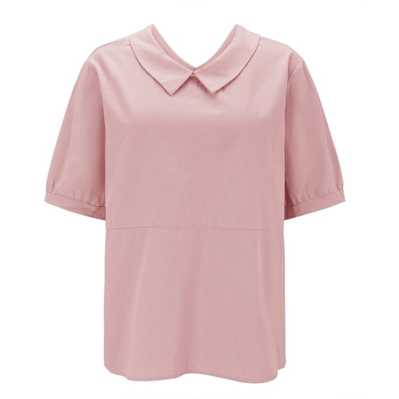 Shirts For Women Women's Thin Of Breathable Cotton And Linen Loose Large Size Thin Lapel Shirt Short Sleeved Blouse Womens Tops