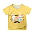 thumbnail image 1 of Shirts for Girls Girls Easter Shirt Crewneck Short Sleeve Cute Bunny Letter Print Cute Cartoon Printed Tee Boys White Shirt for Teens Girls 10-11 Years, 1 of 4