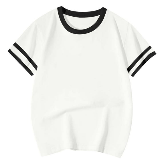Shirts Girls Graphic Short Sleeve Tops Casual Summer Tees Daily Wear Cute Printed Shirts Girls' Tops, Tees White 12 Years-13 Years