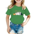 thumbnail image 1 of Shirts Girls Kid Leisure Graphic Round Neck Short Sleeve Tee Summer Casual Girls' Tops, Tees Green 5 Years-6 Years, 1 of 5