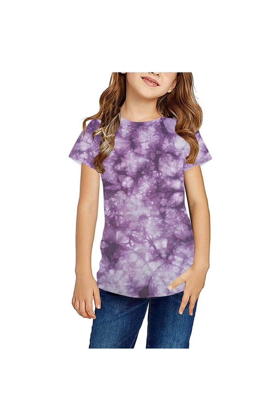 Shirts For Kids Short Sleeve Graphic T-Shirt Round Neck Crop Top For 3-14 Years Girls And Boy T-Shirt Tee Beautiful Blouses And Tops Sleeveless Shirt Girl's Button Up Shirts