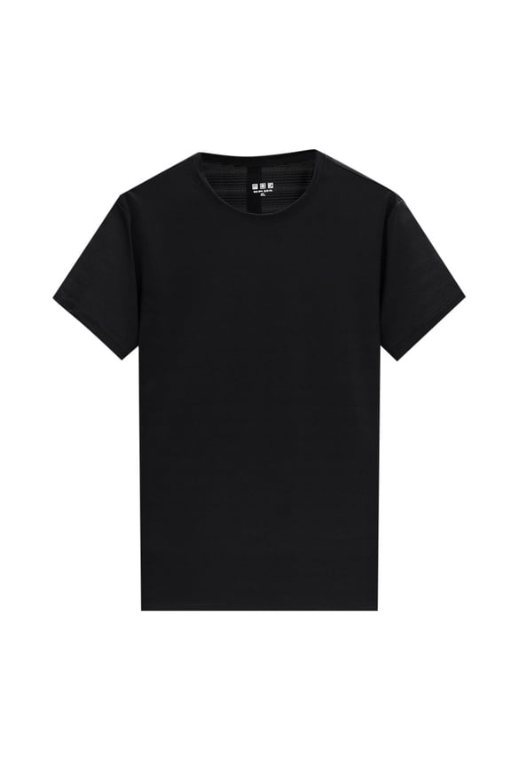 Shirts for Men,Ice Silk Summer Thin Loose Plus Plus Size Round Neck Short Sleeve Sports Men's T Shirt,Men's T-shirts,T Shirts for Man(Color:Black,Size:4XL)