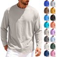 thumbnail image 1 of Shirts for Men Long Sleeve T-Shirt Crew Neck Midweight Tees Classic Basic Casual Tops Soft Shirt，Regular Fit, Machine Wash, Casual Wear, Fall/Winter Wear, Thermal, 1 of 6