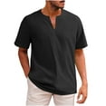 thumbnail image 1 of Wo-Fusoul Mens Shorts Men's Short Sleeve V-Neck Athletic Shirt with Pocket, Cotton Summer Casual Wear T-Shirts for Men, 1 of 5