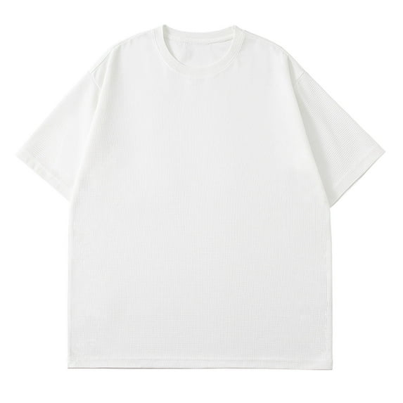 Shirts for Men, Mens Big Tall Shirt Casual Loose Classic Regular Short Sleeve Crewneck Summer Solid Color Plus Size Tops Gym Workout Tshirts Summer