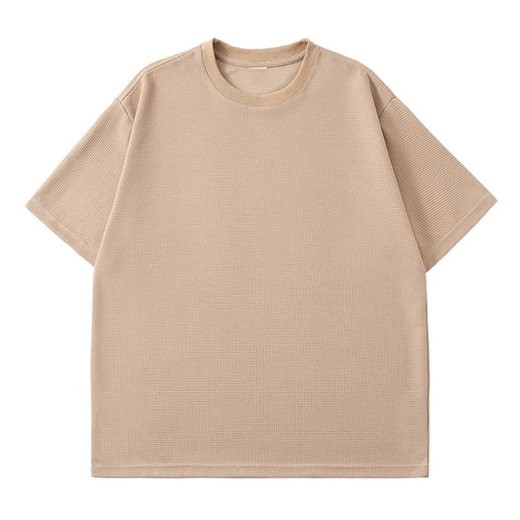 Shirts for Men, Mens Big Tall Shirt Casual Loose Classic Regular Short Sleeve Crewneck Summer Solid Color Plus Size Tops Gym Workout Tshirts Summer