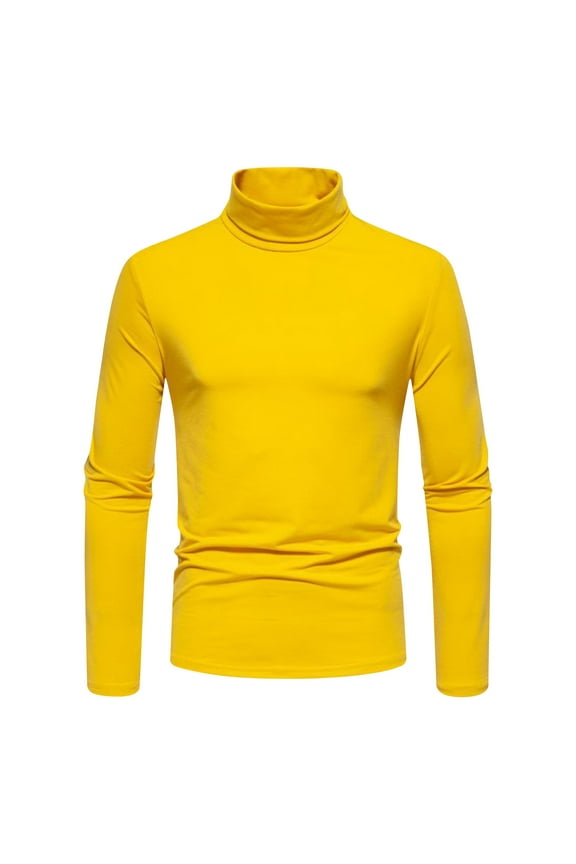 Shirts for Men Turtleneck Tops Long Sleeve Blouse Solid Color Pullover Tshirt Slim Fit Fall Winter T Shirt Stylish Compression Blouses Casual Warm Comfortable Sweatshirt Sports Loungewear