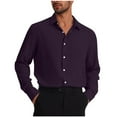 thumbnail image 1 of Shirts for Mens,Lapel Long Sleeve Button Down No Iron Business Shirts Office Work Formal Lightweight Blouses Slim Fit Stretch Tops Autumn Winter Daily Wear Tees Size S-3XL, 1 of 6