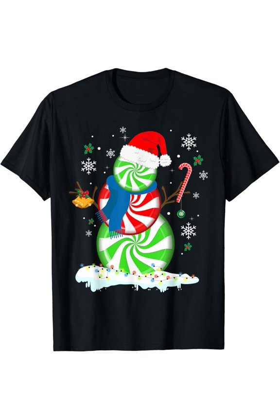 Shirts Peppermint Candy Snowman T-Shirt Tshirt All Size S-5XL