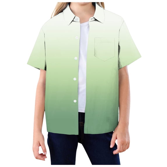 Shirts For Teens Girls Trendy Boys Short Sleeve Dress Shirts Kids Summer School Uniform Button Down Shirt 5-14 Years Boys Button Down Shirt Short Sleeve
