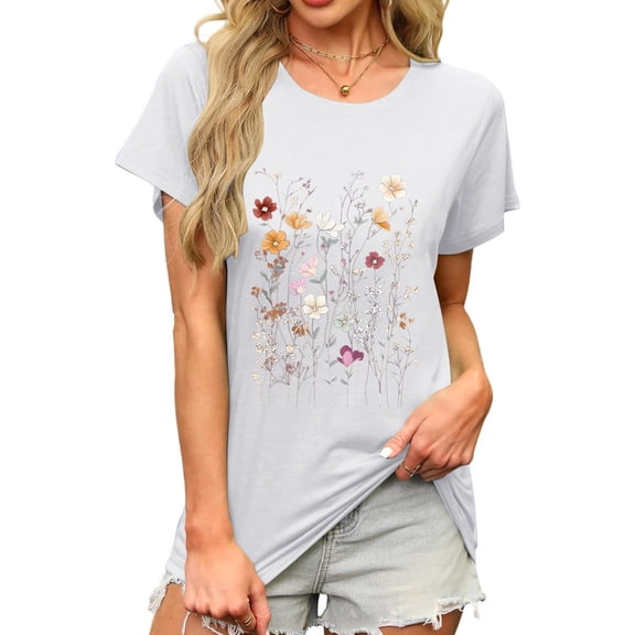 Young adult fashion Shirts for Women Dressy Casual Summer Workout Tops for Women Short Sleeve Summer Tops for Women 2026 Trendy Boho Summer Shirts for Island Vacation Orders