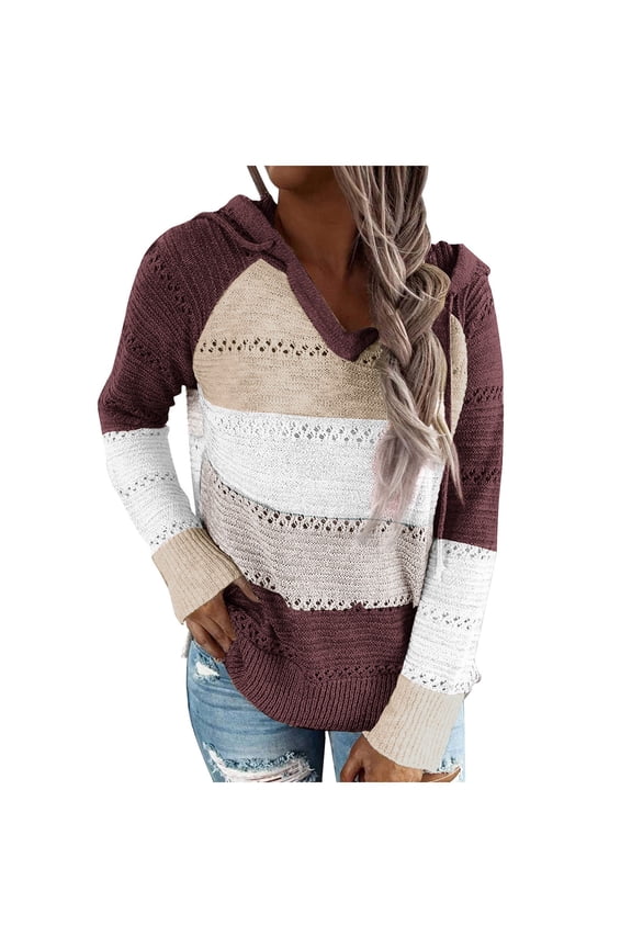 Shirts for Women Fall Winter Relaxed Fit Hooded Long-sleeved Bubble Cuff One Shoulder Drawstring Solid Color Leisure Ribbed Knit Sweatshirts Hoodie(Red,XXXXXL)