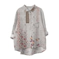 thumbnail image 1 of Shirts For Women Fashion Coat For Suitable Daily Jackets Lightweight Zip Up Jacket Floral Print Coat Stand Collar Short Sports Outwear Long Sleeve Shirts For Women, 1 of 2