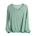 thumbnail image 1 of Wo-Fusoul Long Shirts for Women Women's Stylish V-Neck Solid Color Long Sleeve Base Layer Top, Comfortable for Layering & Daily Wear Long Sleeve Shirts for Women, 1 of 5